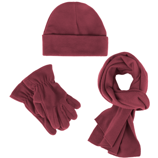 Kids Winter Fleece Hat, Scarf and Gloves 3 Piece Set