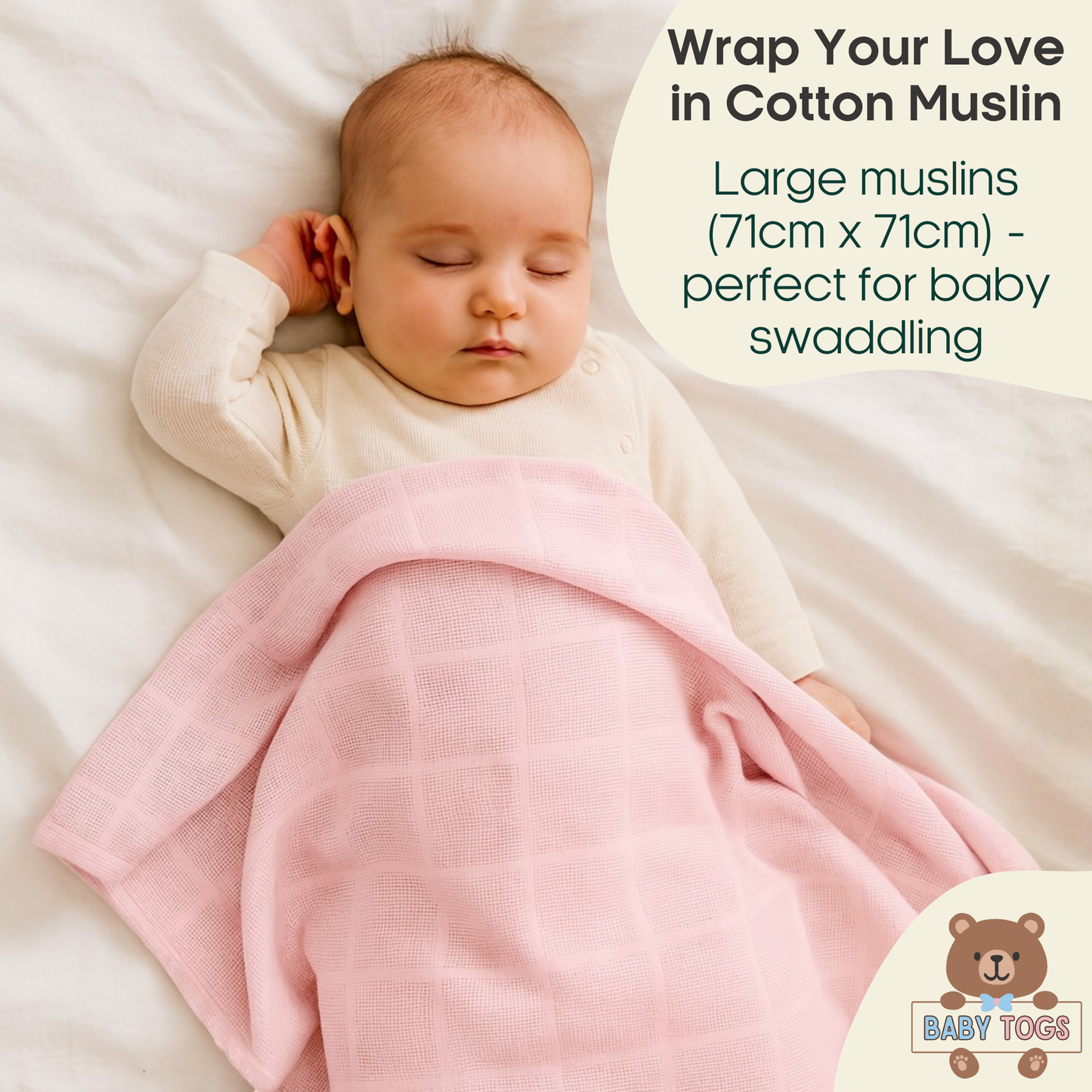 Baby Muslin Cloths - 3 or 6 Pack