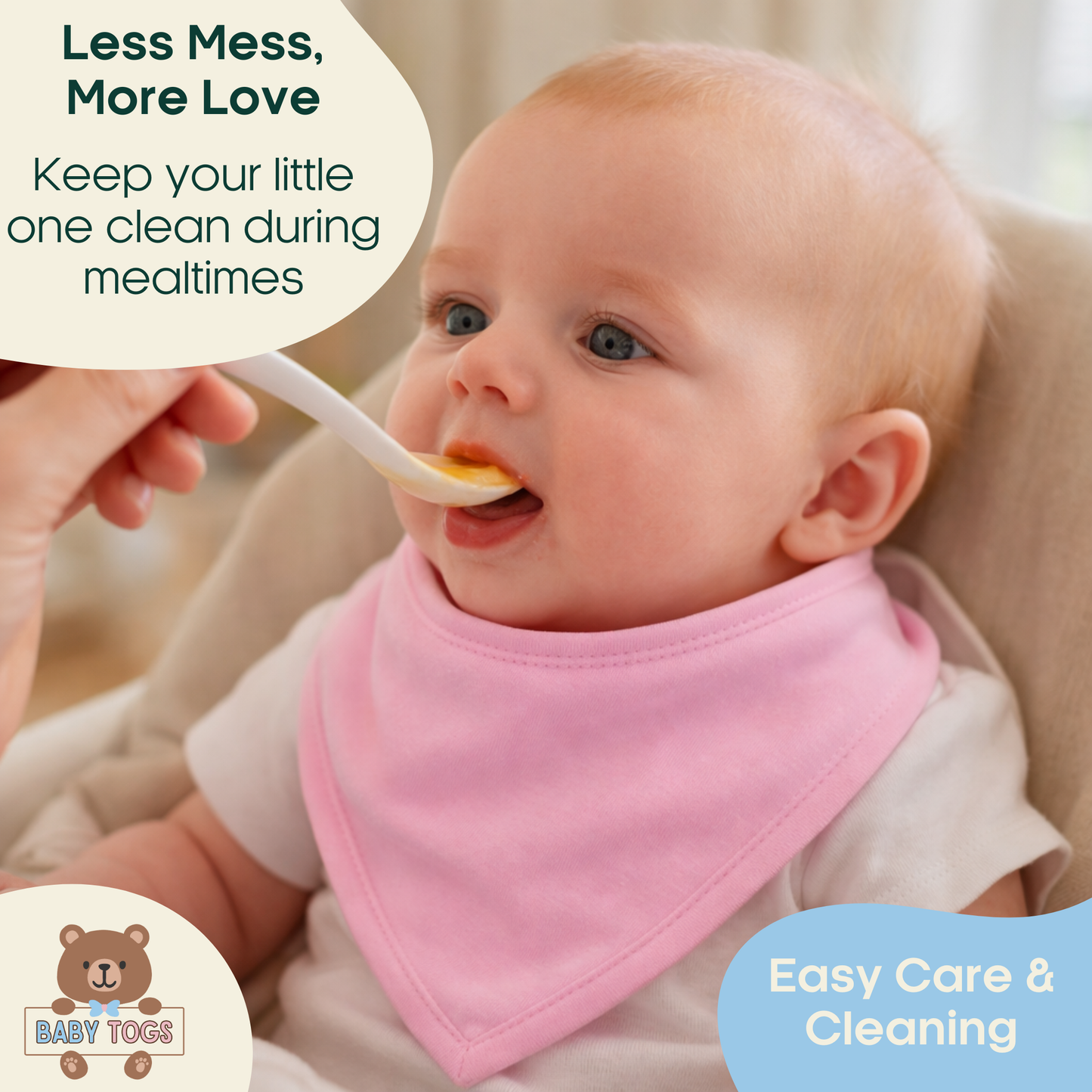 Plain Bandana Bibs - 3 Pack