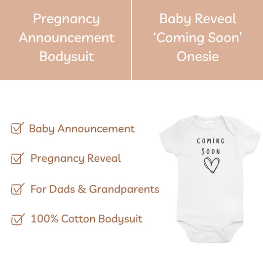 Pregnancy Announcement Bodysuit - 'Coming Soon'