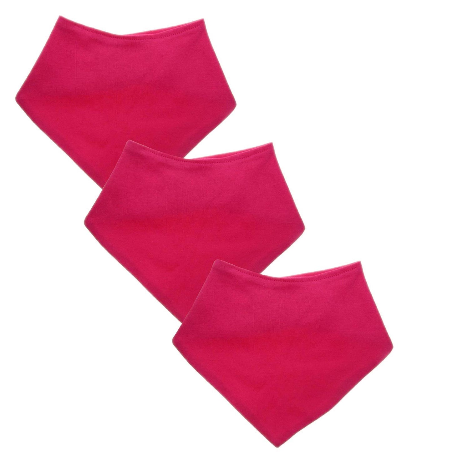 Baby Bandana Bibs - 100% Cotton, Fuchsia, 3 Pack