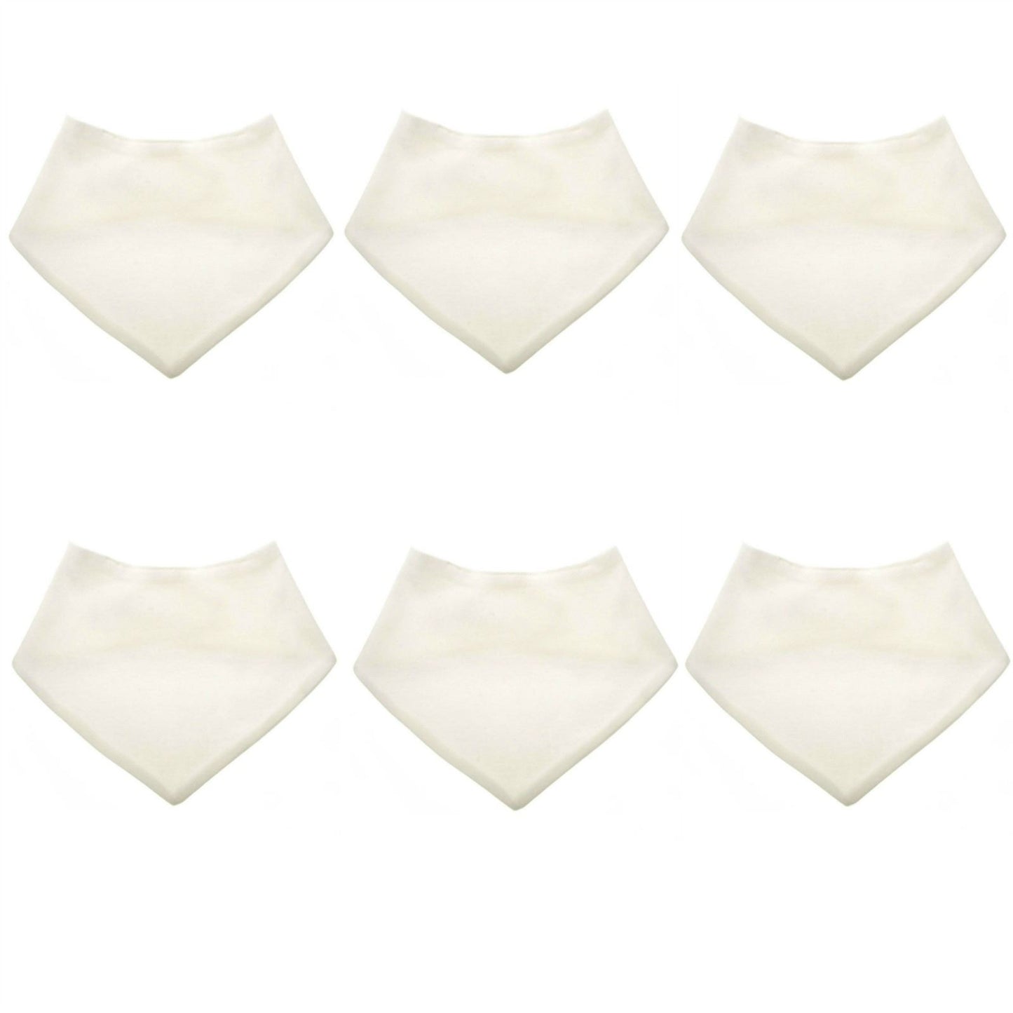 Baby Boys & Girls Bandana Bibs - 6 Pack, 100% cotton, Cream