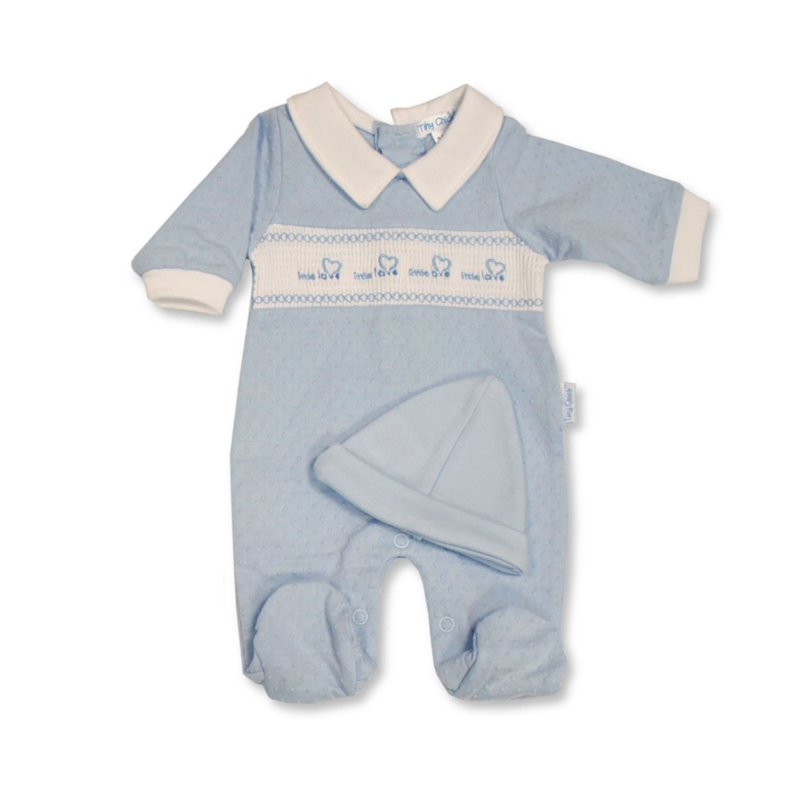 Tiny Baby Boys Girls Outfit Set, Smock Romper Hat, Preemie