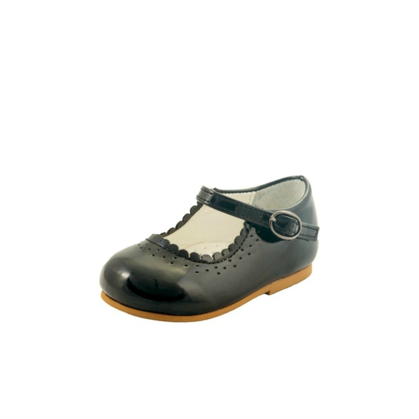 Baby Girls Shoes, UK 2-8 - Sevva Emma, Hard Sole, Leather - Black