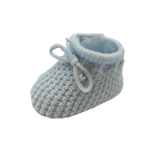 Baby Knitted Booties - Blue