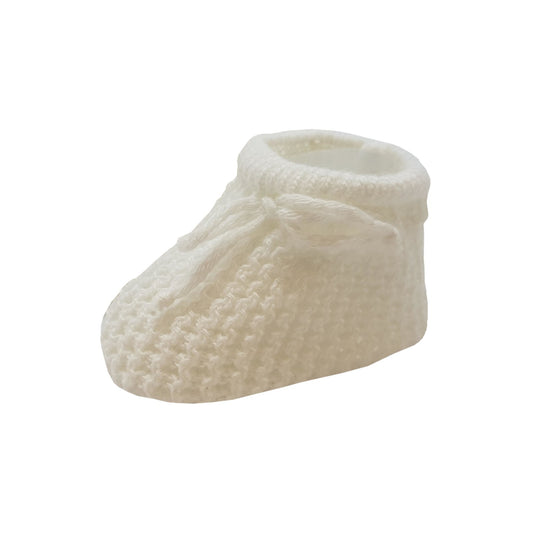 Baby Knitted Booties - White