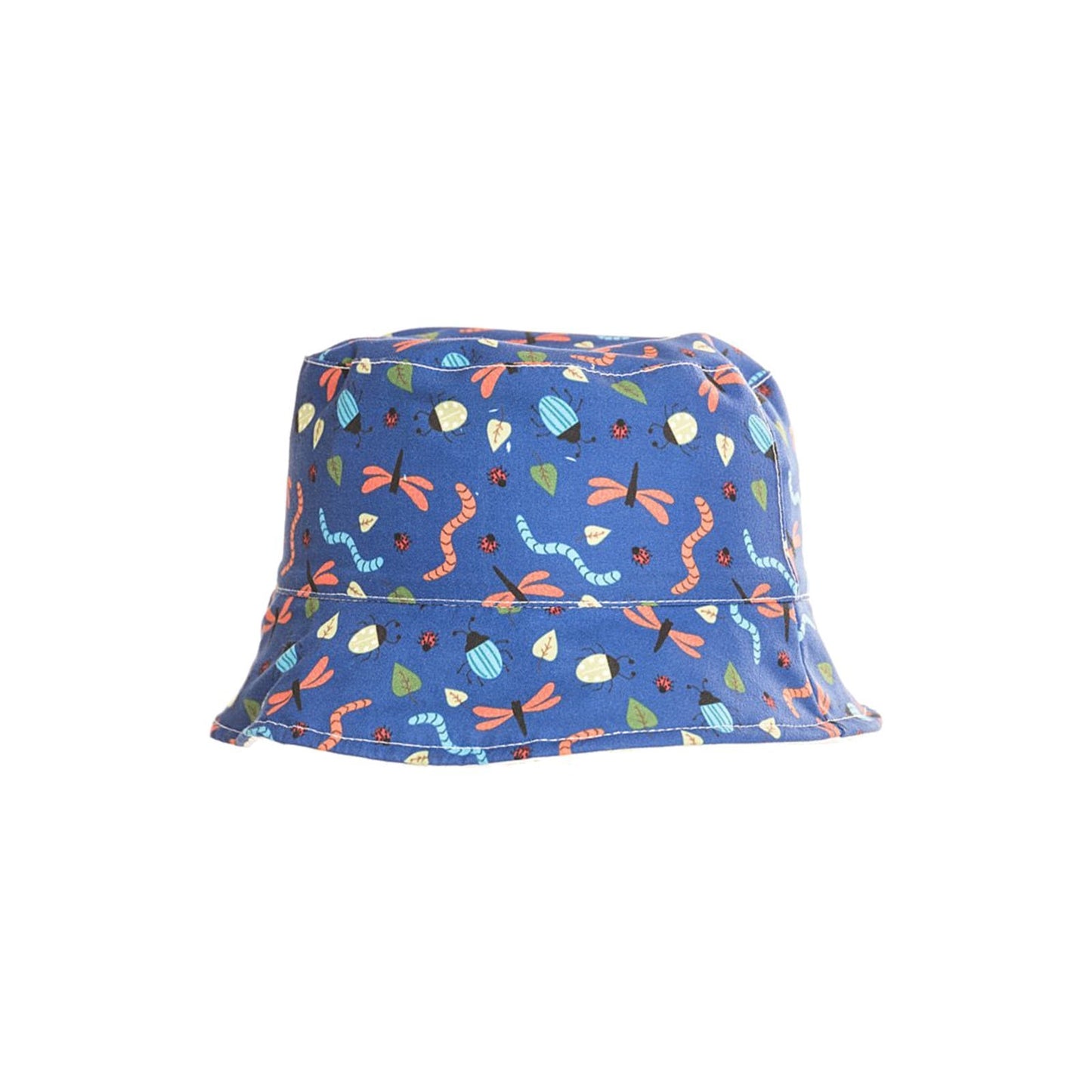 Boys Bucket Hat, Mini Beast Theme, Navy - 100% Cotton
