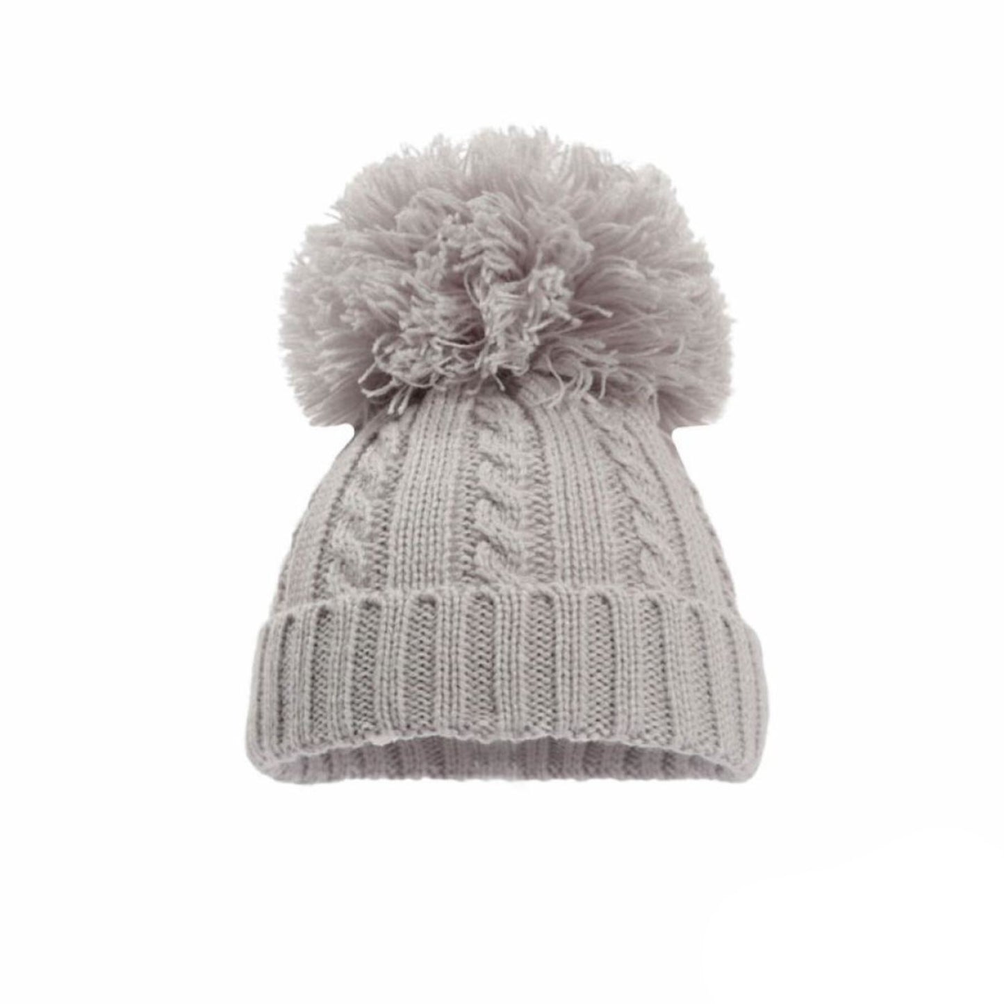 Cable Knit Pom Pom Bobble Hat 0-24 Months