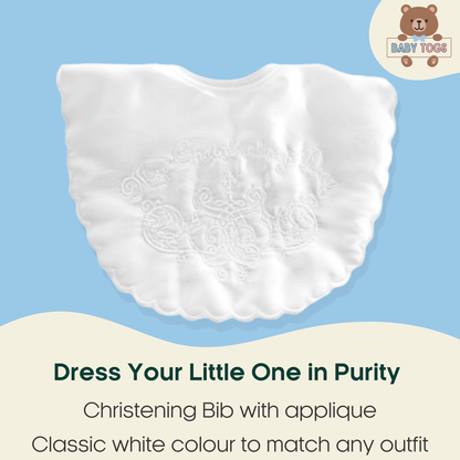 Baby Christening Bib and Socks Set - 0 to 12 Months