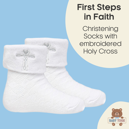 Baby Christening Bib and Socks Set - 0 to 12 Months