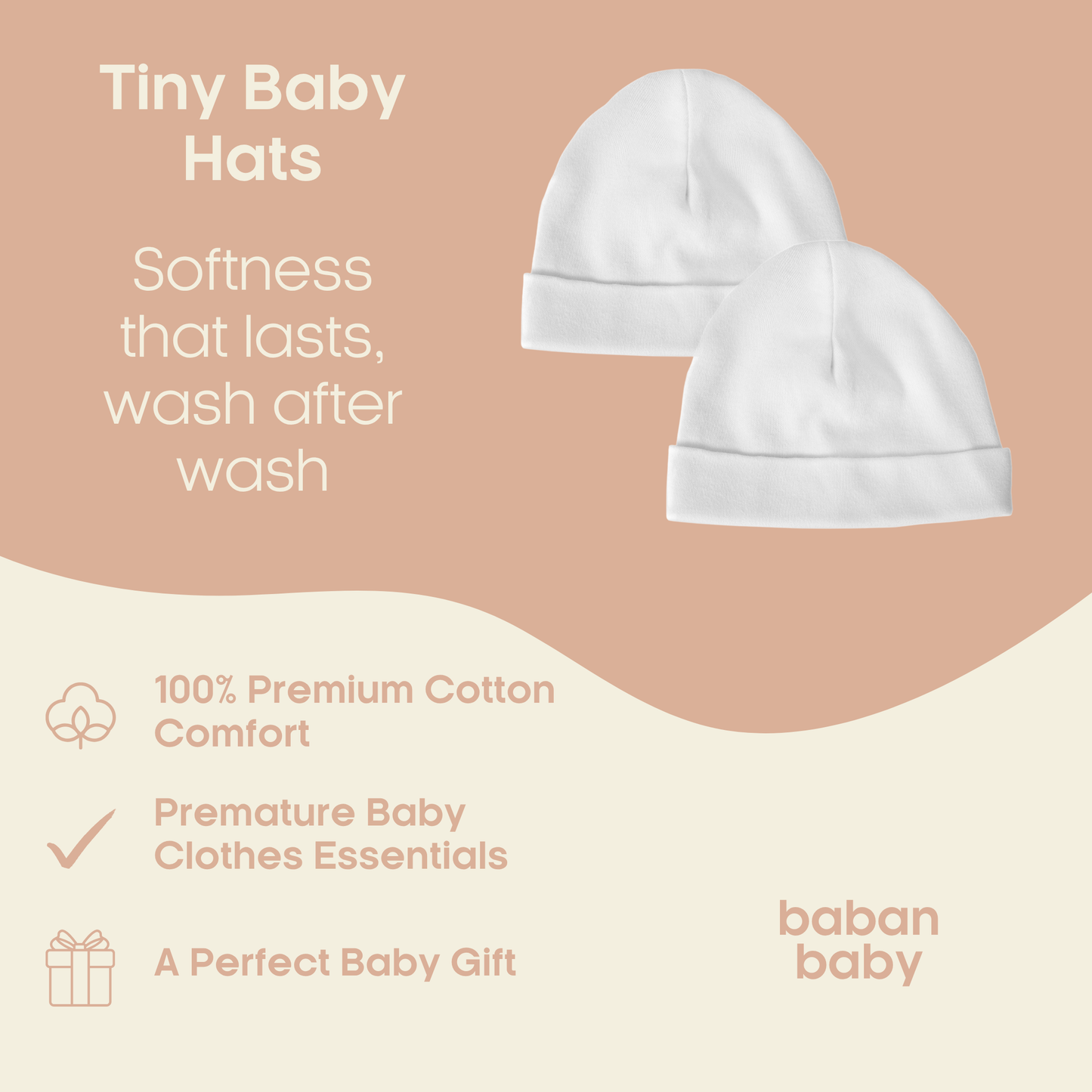Baban Baby Premature Hat 2 Pack