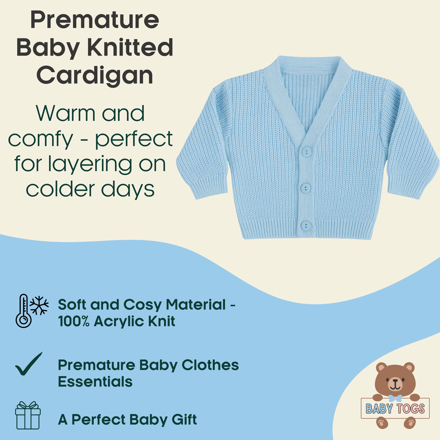 Premature Baby Knitted Cardigan