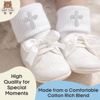 Baby Christening Socks with Cross