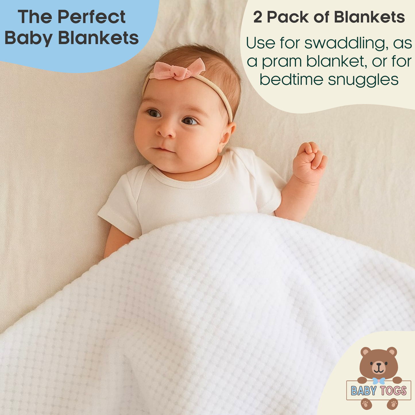 Baby Waffle Blanket - 2 Pack