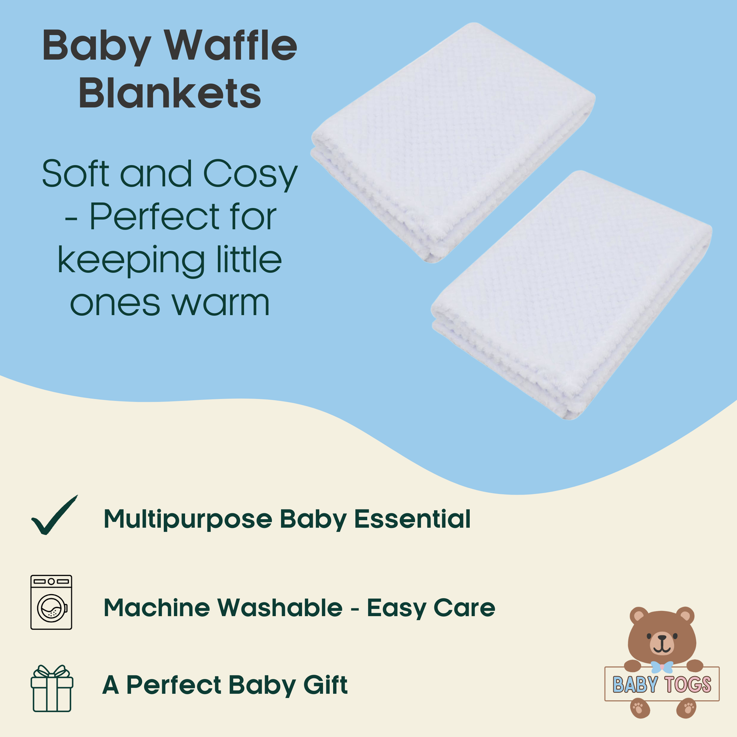 Baby Waffle Blanket - 2 Pack