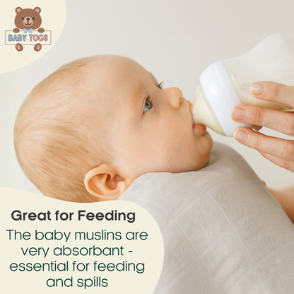 Baby Muslin Cloths - 3 or 6 Pack