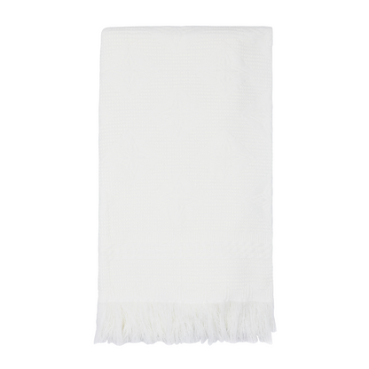 Baby Knitted Shawl with Star Design - White