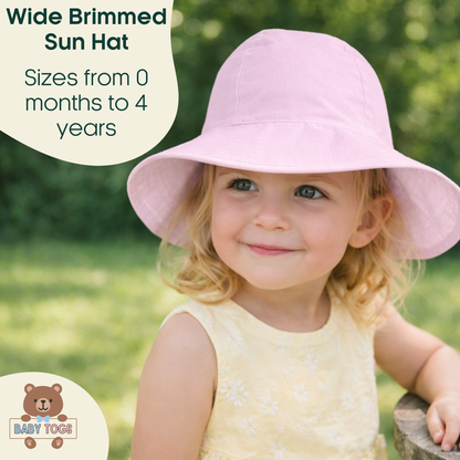 Baby Girls Wide Brim Cotton Sun Hat