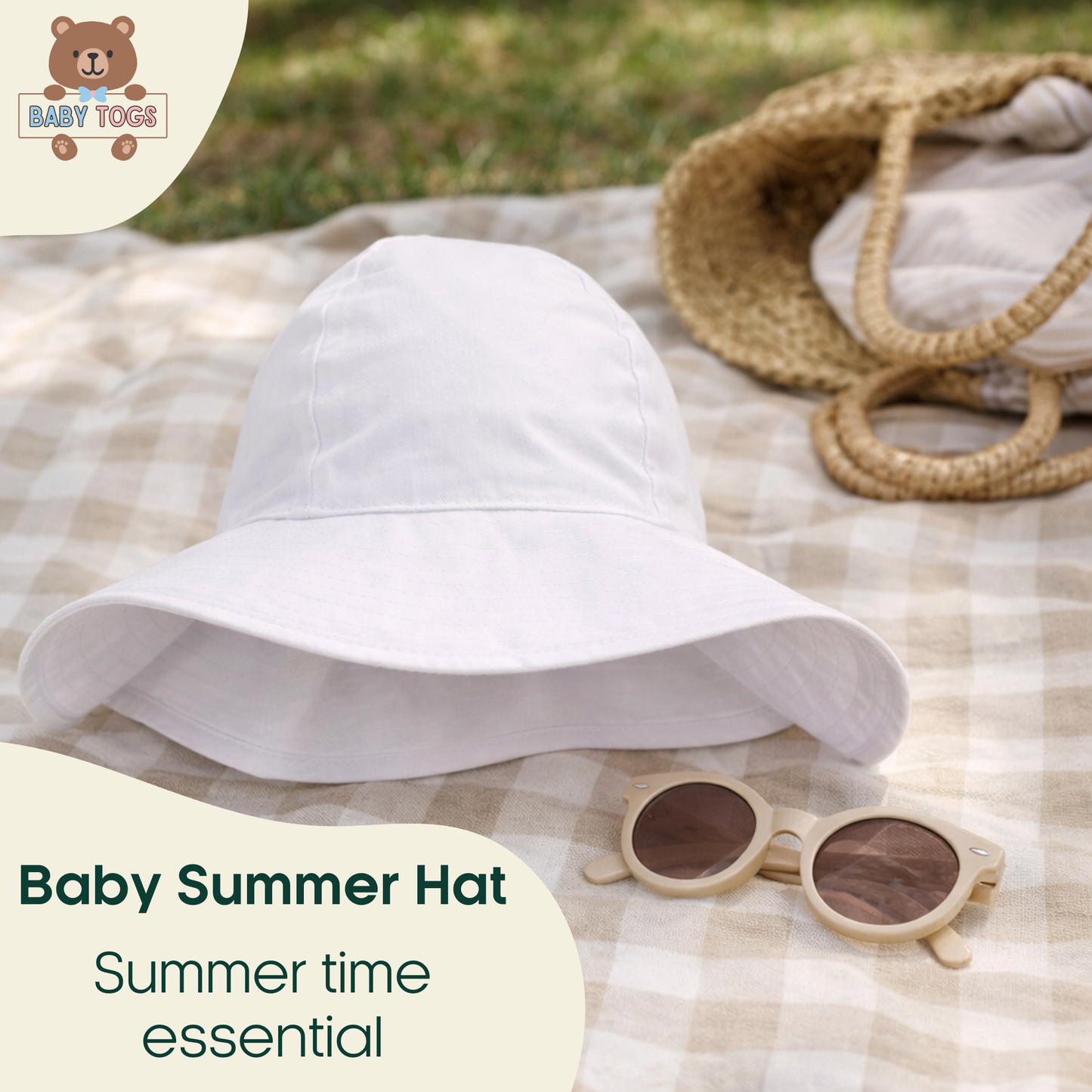 Baby Girls Wide Brim Cotton Sun Hat