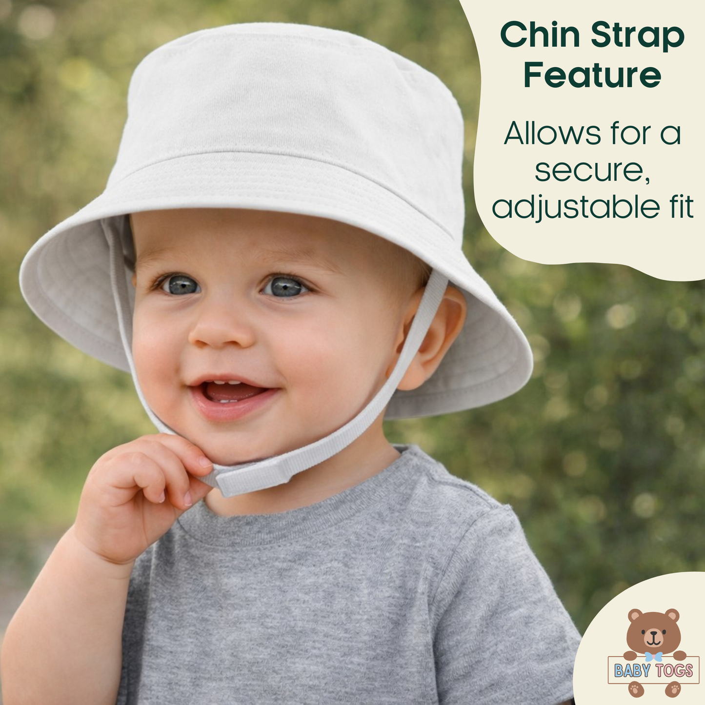 Cotton Bucket Hat with Chin Strap