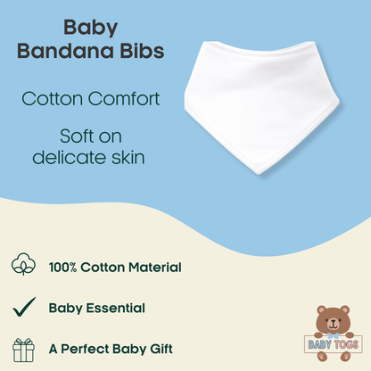 Plain Bandana Bibs - 3 Pack