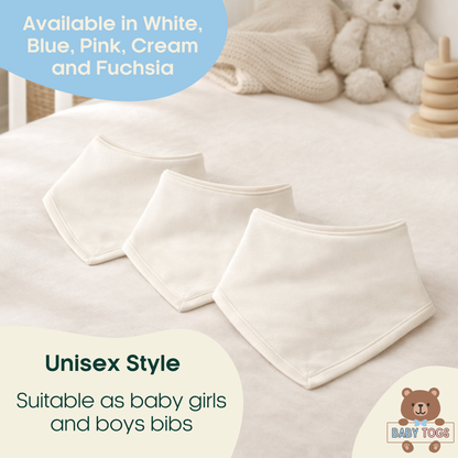 Plain Bandana Bibs - 3 Pack