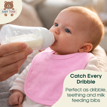 Plain Cotton Bibs - 3 Pack