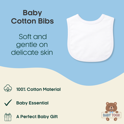 Plain Cotton Bibs - 6 Pack