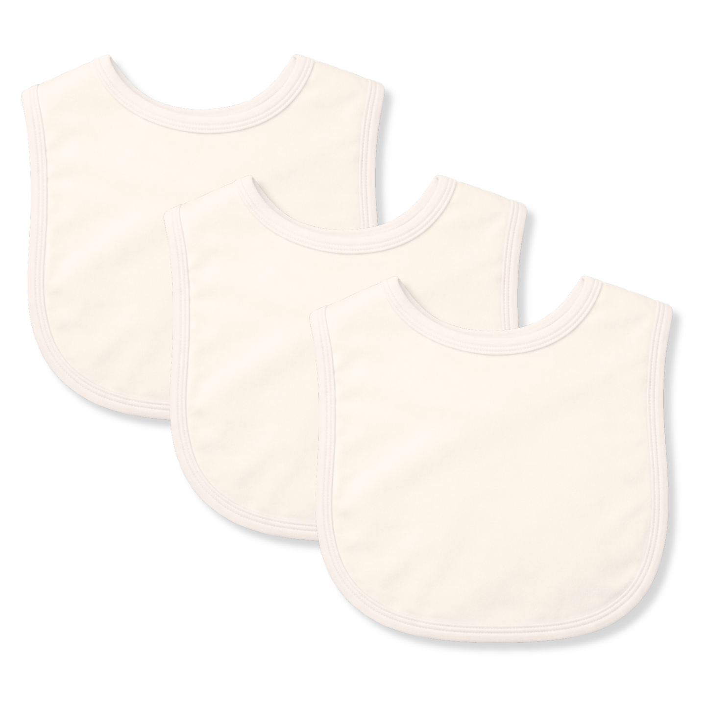 Plain Cotton Bibs - 3 Pack