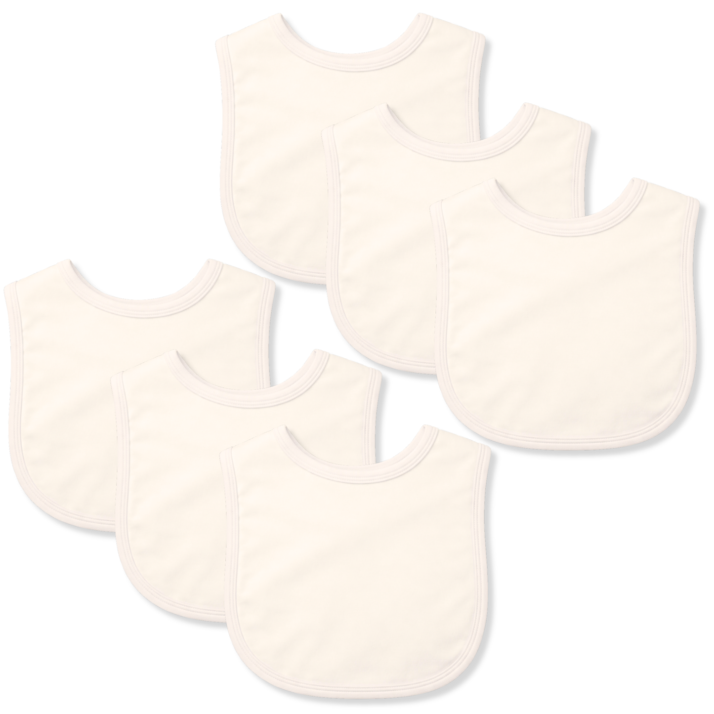 Plain Cotton Bibs - 6 Pack