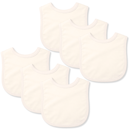 Plain Cotton Bibs - 6 Pack