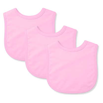 Plain Cotton Bibs - 3 Pack