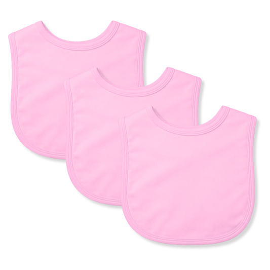 Plain Cotton Bibs - 3 Pack