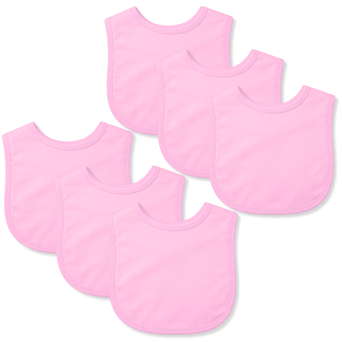 Plain Cotton Bibs - 6 Pack