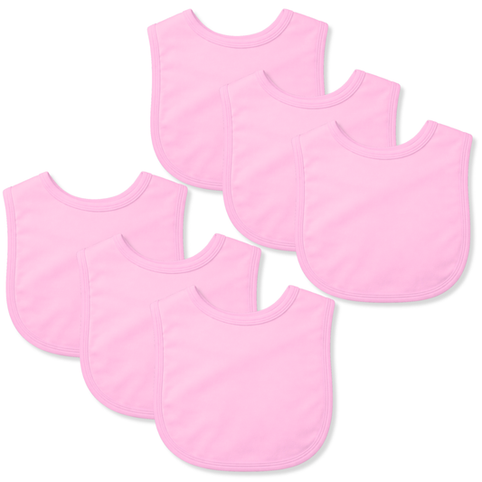 Plain Cotton Bibs - 6 Pack