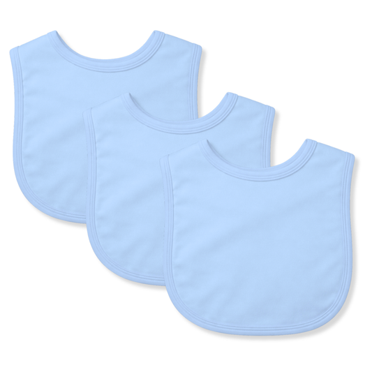 Plain Cotton Bibs - 3 Pack