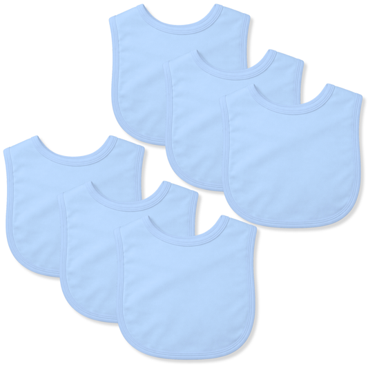 Plain Cotton Bibs - 6 Pack