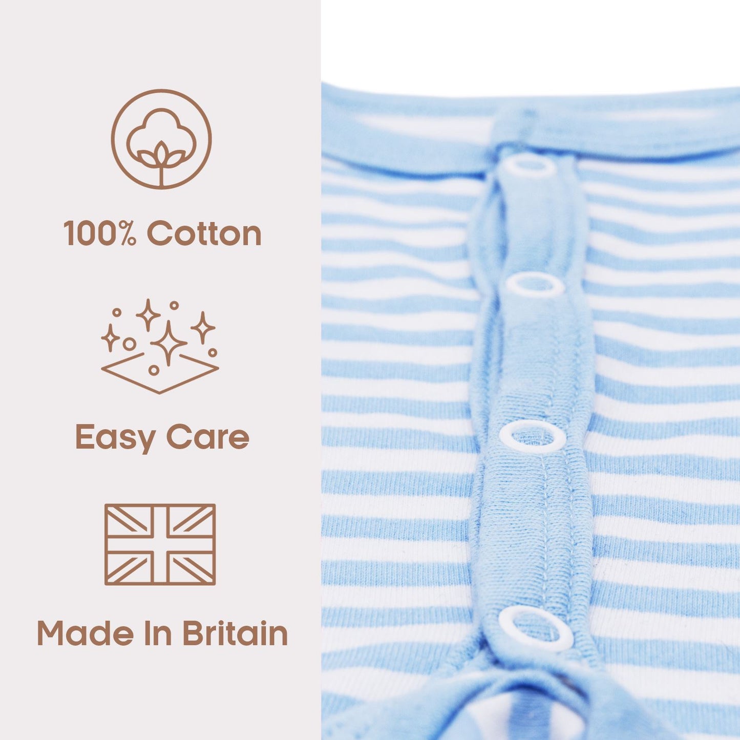 Baban Baby Premature Round Neck Sleepsuits - 2 Pack