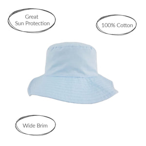Boys Wide Brim Cotton Sun Hat - 0-3 Months to 2 Years