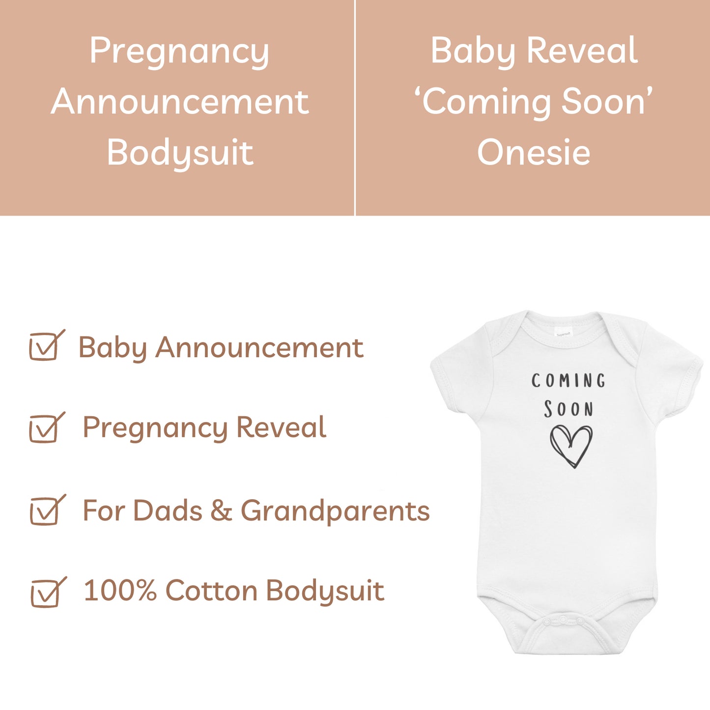 Pregnancy Announcement Bodysuit – Baby Reveal Gift for Dad & Grandparents