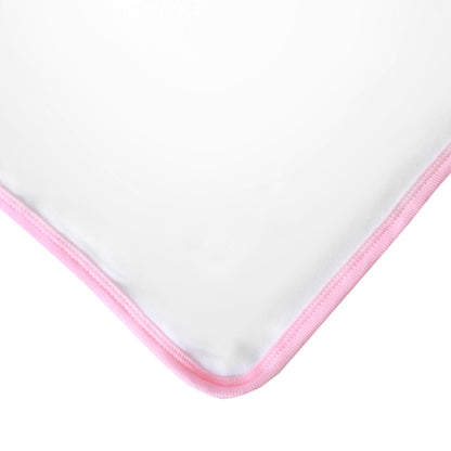 Baby Girls Wrap Blanket, Made in Britain, Pure Cotton - White & Pink