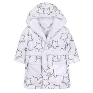 Baby Dressing Gown - Boys, Girls, Shooting Star, White - 6-24 Months 