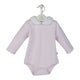 Baby Bodysuit with Contrast Collar - White, Pink - Girls