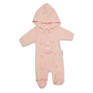 Tiny Baby Girls Hooded All-In-One - Pink 3-5 & 5-8lb