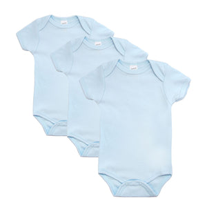 Baby Boys Bodysuits - 3 Pack, 100% Cotton, 0-6 Months - Blue