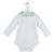 Baby Bodysuit with Contrast Collar - White, Grey - Boys, Girls
