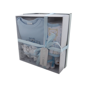 Baby Gift Box - Small 4 Piece (Blue) - 100% Cotton