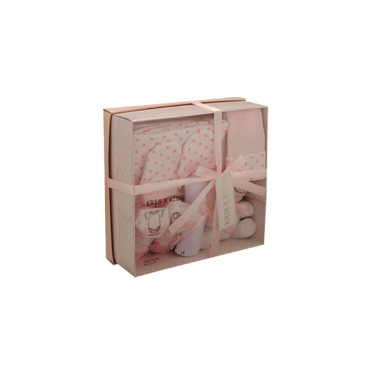 Baby Girls Gift Box - Small 7 Piece, 100% Cotton - Pink