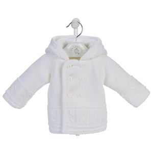 Baby Knitted Jacket  - Boys, Girls, Acrylic - White