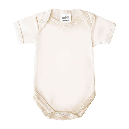 Baban Baby Bodysuits - 3 Pack - 100% Cotton, Made In Britain - Cream